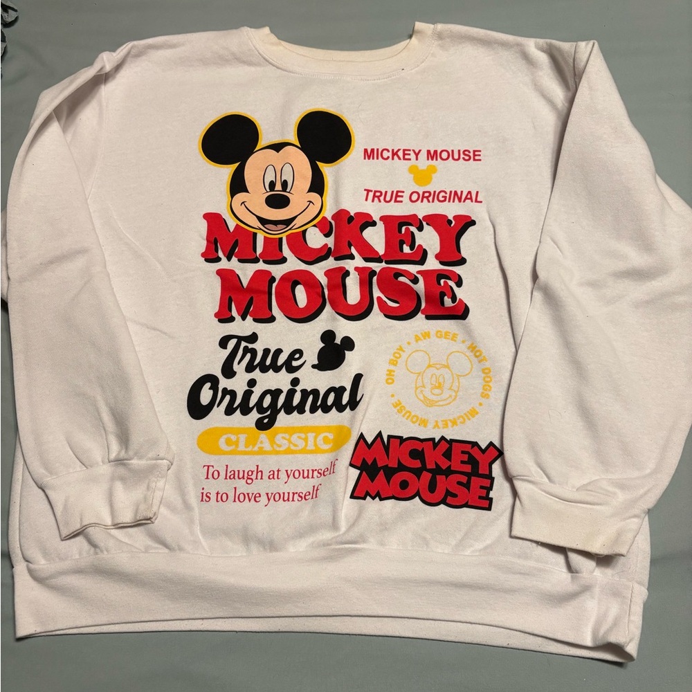 Disney Mickey Mouse True Original White Sweater